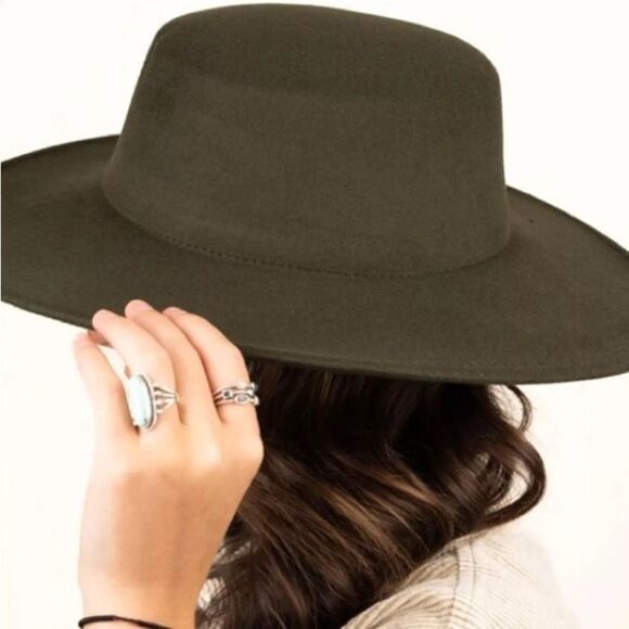 Western Felt Cowboy Hat Size 7 Green or Black - Picture 3 of 14